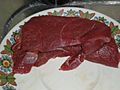 Venison escalope raw