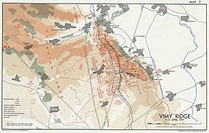 Vimy Ridge map-April 9-April 12