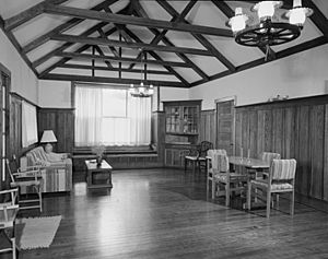 White cabin interior