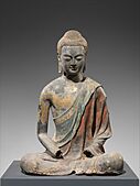 唐 彩繪漆金夾紵阿彌陀佛像-Buddha, Probably Amitabha (Amituofo) MET DP170964