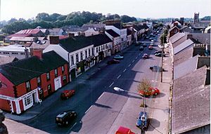 View north along Market Street,from the battlements of Ardee Castle, 1997