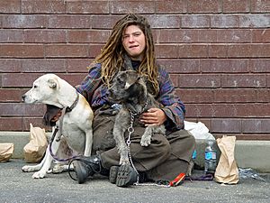 Homeless woman