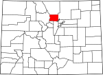 State map highlighting Boulder County