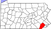 State map highlighting Chester County