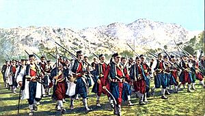 Montenegrins from Chevo clan march to battle