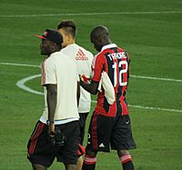 Sulley Muntari and Bakaye Traore walk