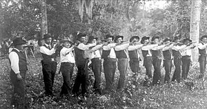 Texas Germans aiming pistols