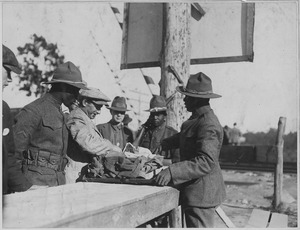 Vanguard of new york conscripts arrive at Camp Upton, Long Island. One thousand-nine hundred-forty . . . - NARA - 533526