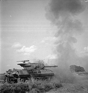 17 pounder Achilles firing Germany Oct 1944 IWM B 10773