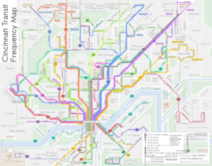 Cincinnati Transit Frequency Map