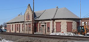 Columbus, Nebraska RR depot from SE