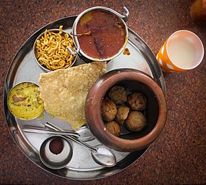 Dal Baati Rajwadi Thali