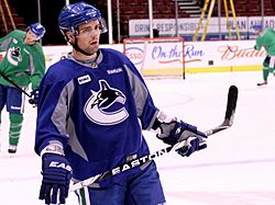 Dan Hamhuis Canucks practice 2012