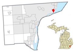 Location within Wayne County