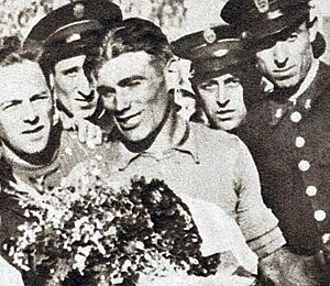 Le Belge Gustaaf Deloor, vainqueur de son second Tour d'Espagne, en juin 1936