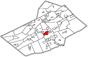 Location of Pottsville in Schuylkill County, Pennsylvania.