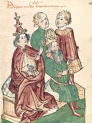 Otto III wird von Papst Gregor V. zum Kaiser gesalbt