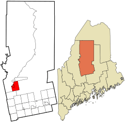 Location in Piscataquis County and the state of Maine.