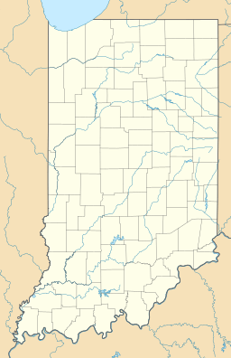 Location of J. Edward Roush Lake in Indiana, USA.