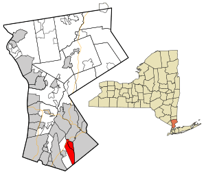 Location of Mamaroneck (village), New York