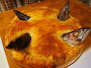 Baked stargazy pie