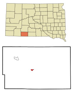 Location in Bennett County and the state of South Dakota