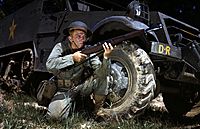 Infantryman in 1942 with M1 Garand, Fort Knox, KY