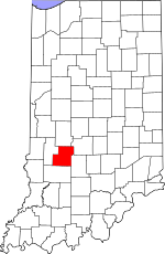 Map of Indiana highlighting Owen County