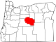 State map highlighting Crook County