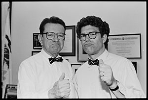 Senator Paul Simon and comedian Al Franken