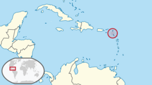 Location of  Sint Eustatius  (circled in red)in the Caribbean