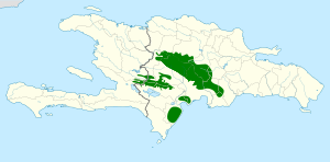 Calyptophilus frugivorus map.svg