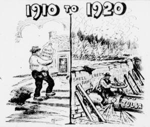 Cartoon of the Spavinaw Water Project the Tulsa World newspaper 1919