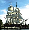 The Charles W. Morgan, moored at Mystic Seaport