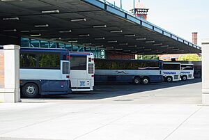 Greyhound buses at depot - Portland, Oregon