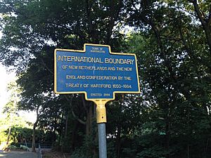 Historical Marker of the Treaty of Hartford Boundary (1650)