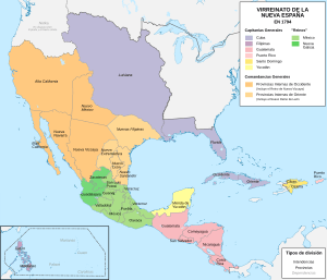 Mapa del Virreinato de la Nueva España (1794)