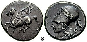 Silver tridrachm from Corinth, c. 345–307 BC of Corinth