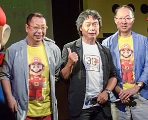 Takashi Tezuka, Shigeru Miyamoto and Kōji Kondō (cropped 3)