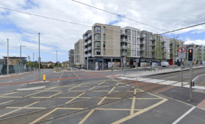 Retail buildings in Cherrywood next to Cherrywood Luas stop, 2024