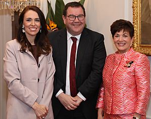 Dame Patsy with the Prime Minister and Deputy Prime Minister (cropped)