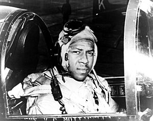 Ensign Jesse L. Brown, USN, in a Vought F4U-4 Corsair, in 1950 (USN 1146845)