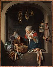 Gerrit Dou, Haringverkoopster met jongen