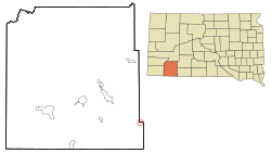 Location in Oglala Lakota County and the state of South Dakota