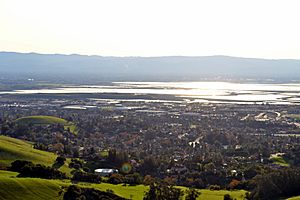 South San Francisco Bay viewed from Mission Peak in Fremont, California