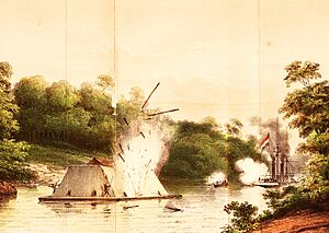 1. ZM Stoomschip Celebes in gevecht met een Kota Mara 6 aug 1859 Poeloe Kananat opgenomen