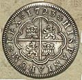 2 Reales (Plata) de Felipe V con "ceca" de Segovia 1723