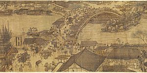 Along the River During the Qingming Festival (detail of original)