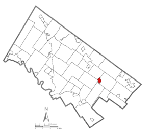 Location of Ambler in Montgomery County, Pennsylvania