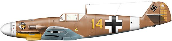 Bf109F-4 Gelbe14 Ma JG27 kl96